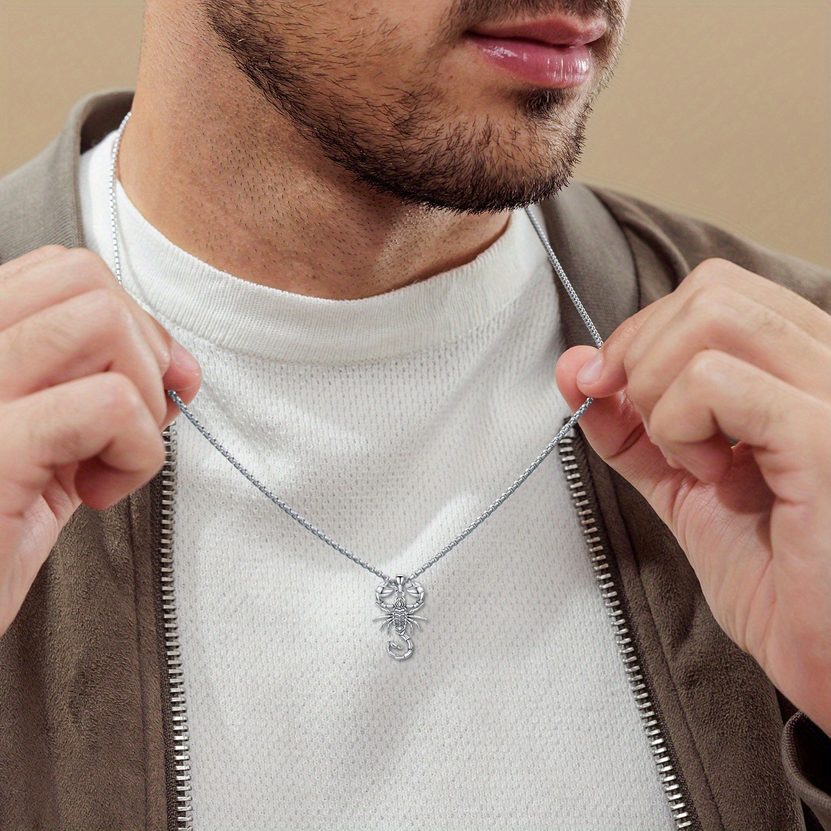 Lattd Scorpion Necklace, 925 Sterling Silver Gothic Pendant